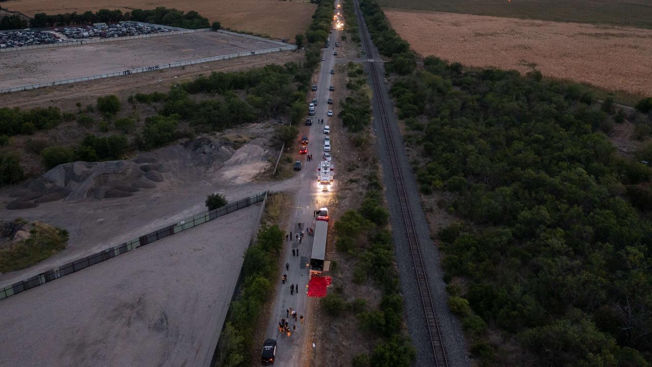 More than 20 emergency vehicles was deployed to the area. Picture: Jordan Vonderhaar/Getty Images/AFP
