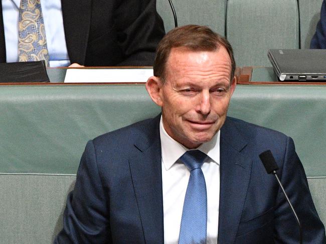 ormer prime minister Tony Abbott during Question Time in the House Of Representatives at Parliament House in Canberra, Thursday, August 16, 2018. (AAP Image/Mick Tsikas) NO ARCHIVING