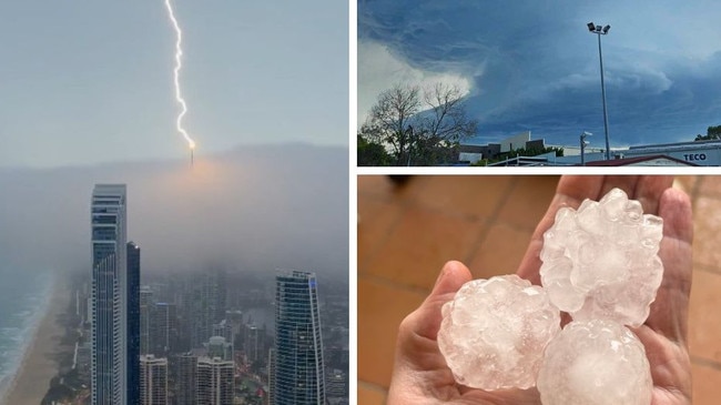 lightning strikes as supercell unleashes