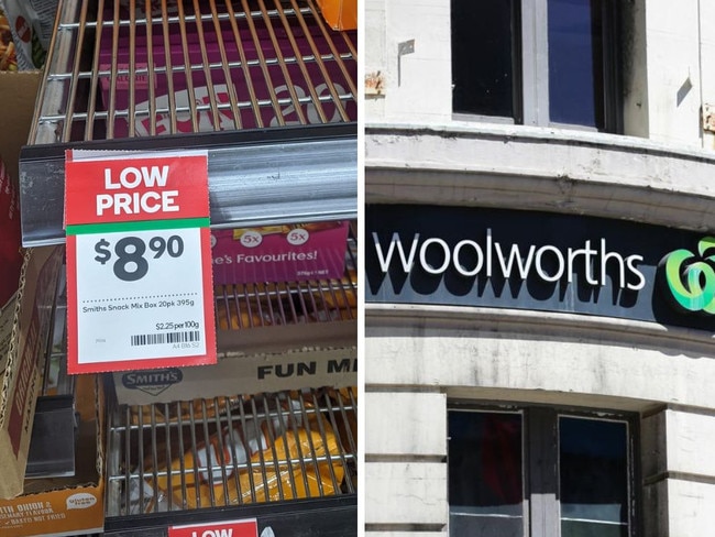 Woolworths accused of gaslighting customers over snack price. Picture: Supplied