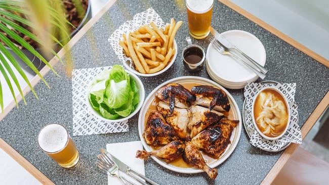 Roast chicken and sides at Busselton Pavilion in WA. Photo: Supplied