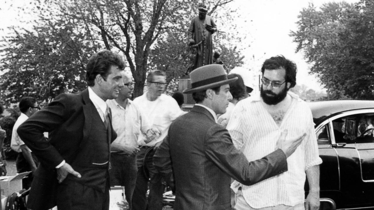 From left: Gianni Russo, Al Pacino and director Francis Ford Coppola discuss the baptism scene. 