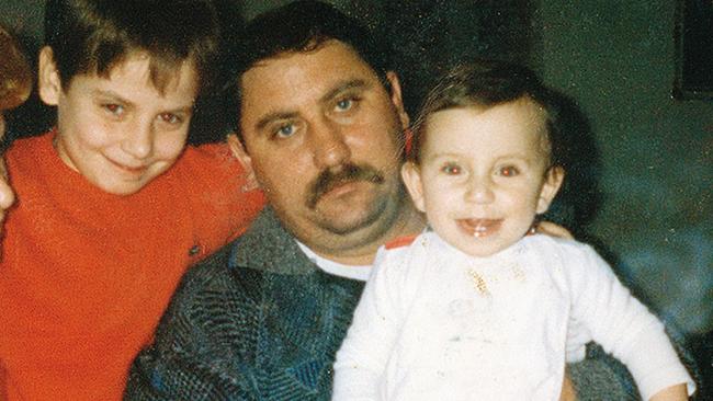 Jelena Dokic with her father Damir and brother Savo as children.