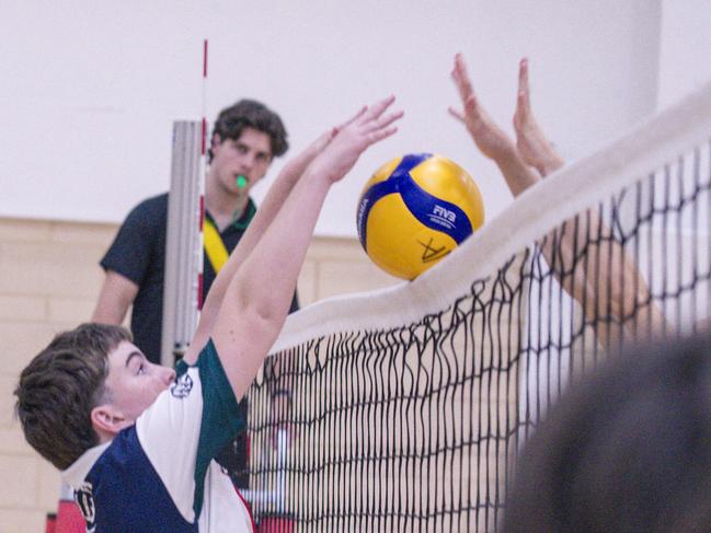 St Peters V Craigsleigh in the Australian Volleyball Schools Cup is being played at the Gold Coast Sports and Leisure Centre in Carrara. Picture: Glenn Campbell