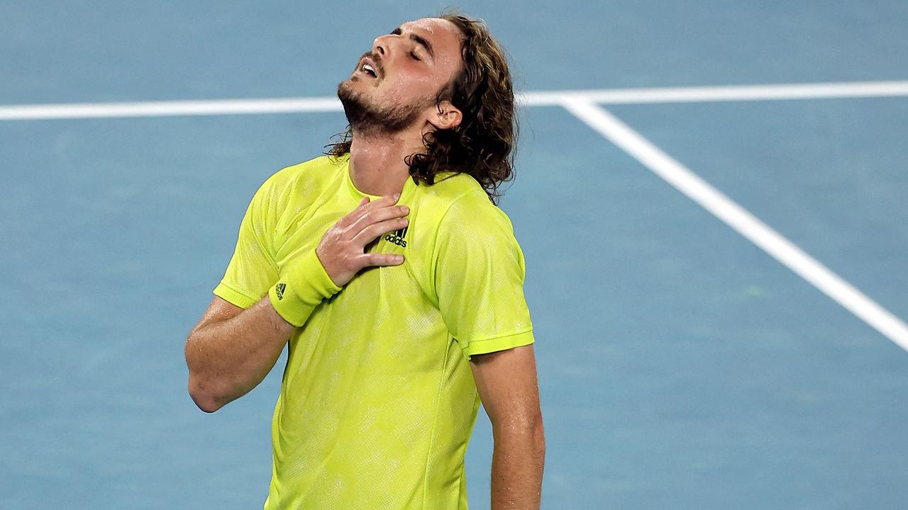 Stefanos Tsitsipas is through to the semi finals after a five-set epic. (Photo by Brandon MALONE / AFP)