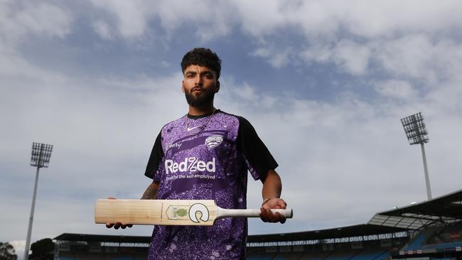 Nikhil Chaudhary signed on to play for the Hobart Hurricanes in November 2023. Picture: Nikki Davis-Jones