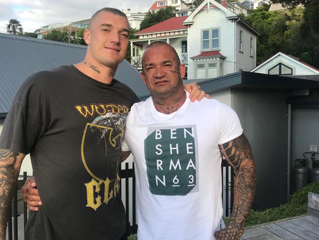 Dustin Martin with his father Shane Martin in New Zealand for Christmas. Picture: Supplied.