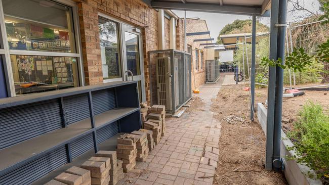 Seacliff Primary School construction area. Picture: Ben Clark