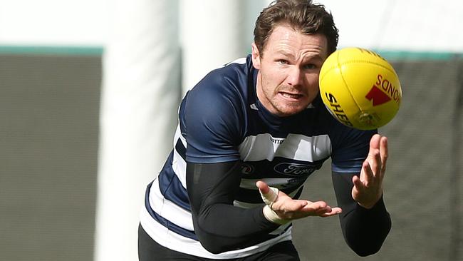 Patrick Dangerfield at Cats training. Picture: Alison Wynd