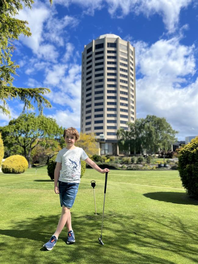 Kids will enjoy the opportunity to play mini golf on the lawn at Wrest Point. Picture: Linda Smith