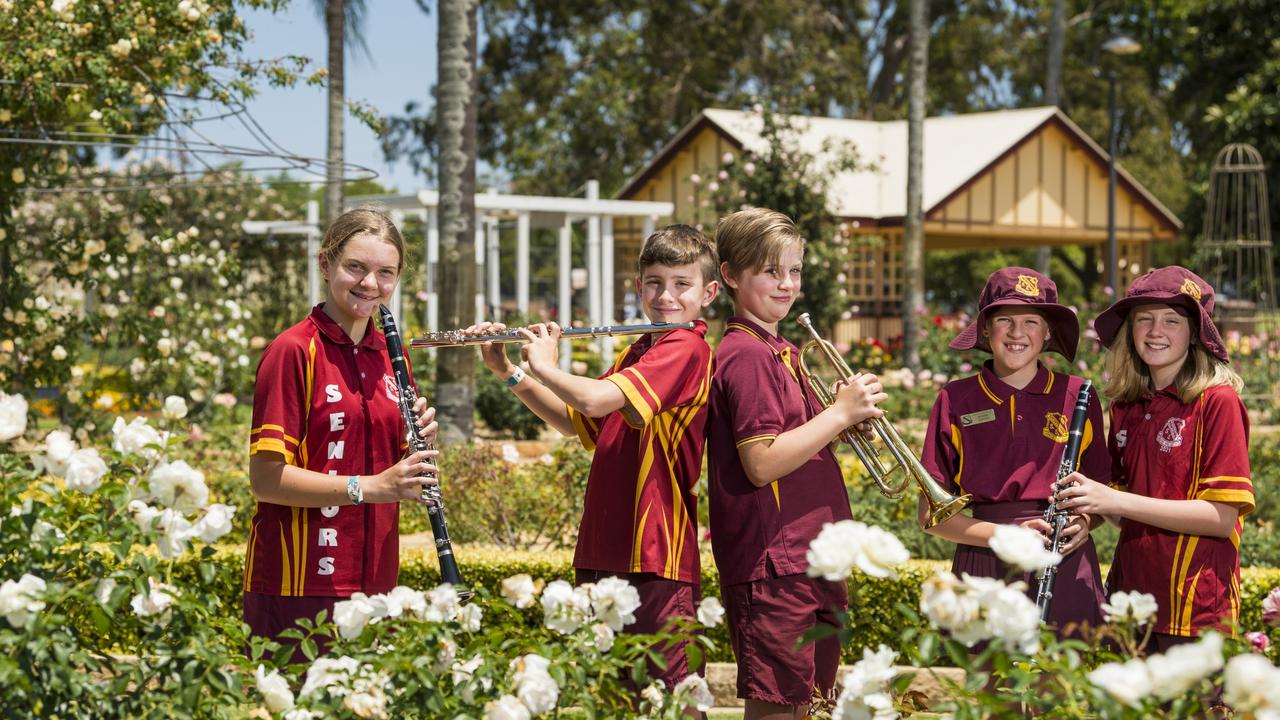 Members of the Newtown State School concert band. Picture: Kevin Farmer