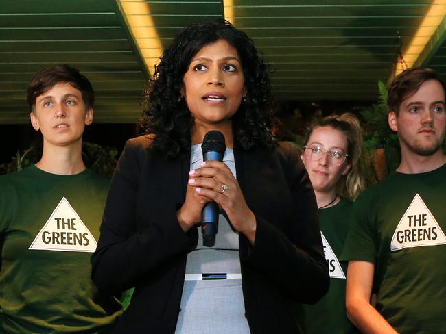 2018 Victorian State Election - Victorian Greens election night party in Docklands, Melbourne. Victorian Greens leader Samantha Ratnam. Picture: Mark Stewart