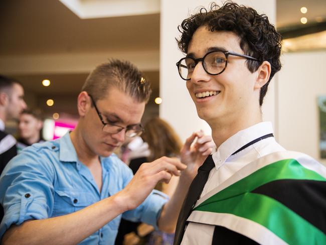 University of Tasmania Hobart Graduations 2019, Wednesday morning. Picture: RICHARD JUPE