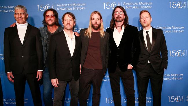 The Foo Fighters — Pat Smear, Rami Jaffee, Chris Shiflett, Taylor Hawkins, Dave Grohl and Nate Mendel — last November. Picture: AFP