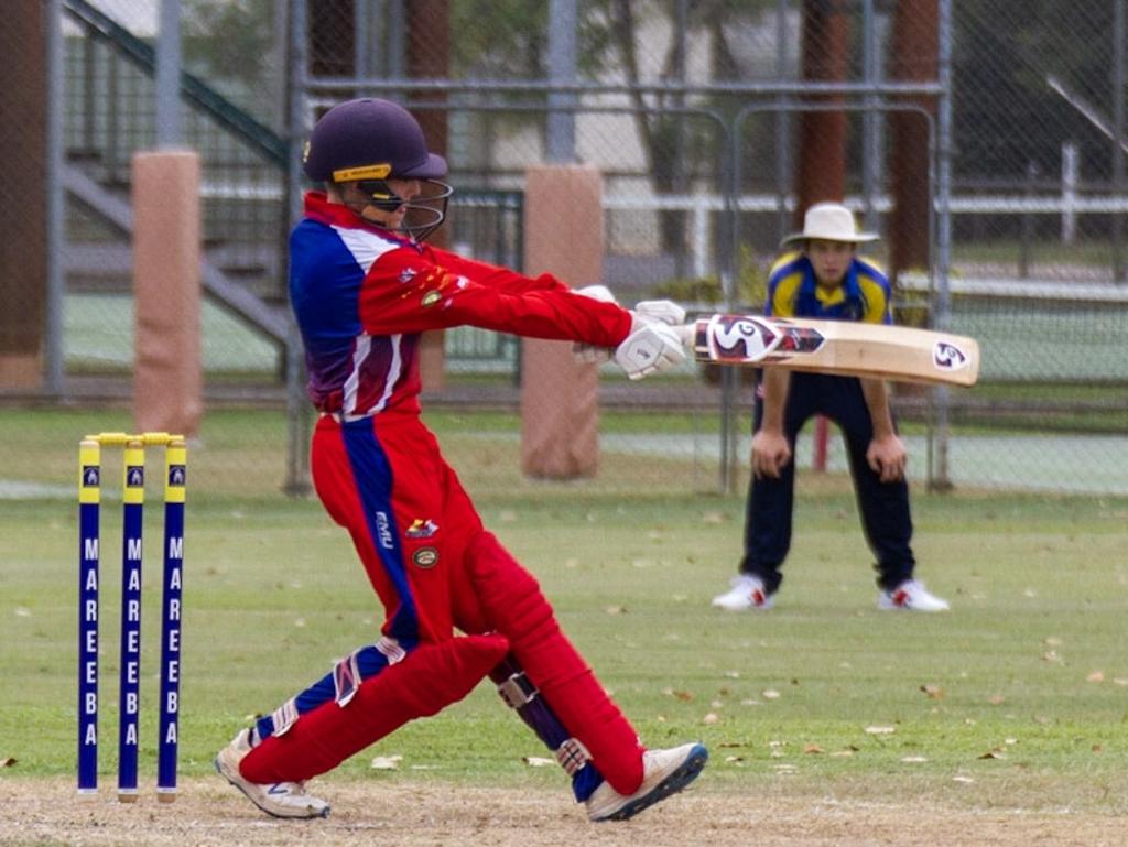 Mulgrave's Rhys Johnston playing a pull shot in the match against Mareeba. Photo: Craig McGrath