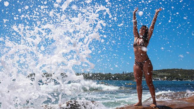 Amelia Gammo from Lane Cove enjoying the last of the holiday sun on a perfect day at Balmoral. Picture: Justin Lloyd