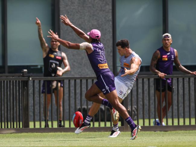 Jaeger O’Meara in action. Picture: Fremantle FC