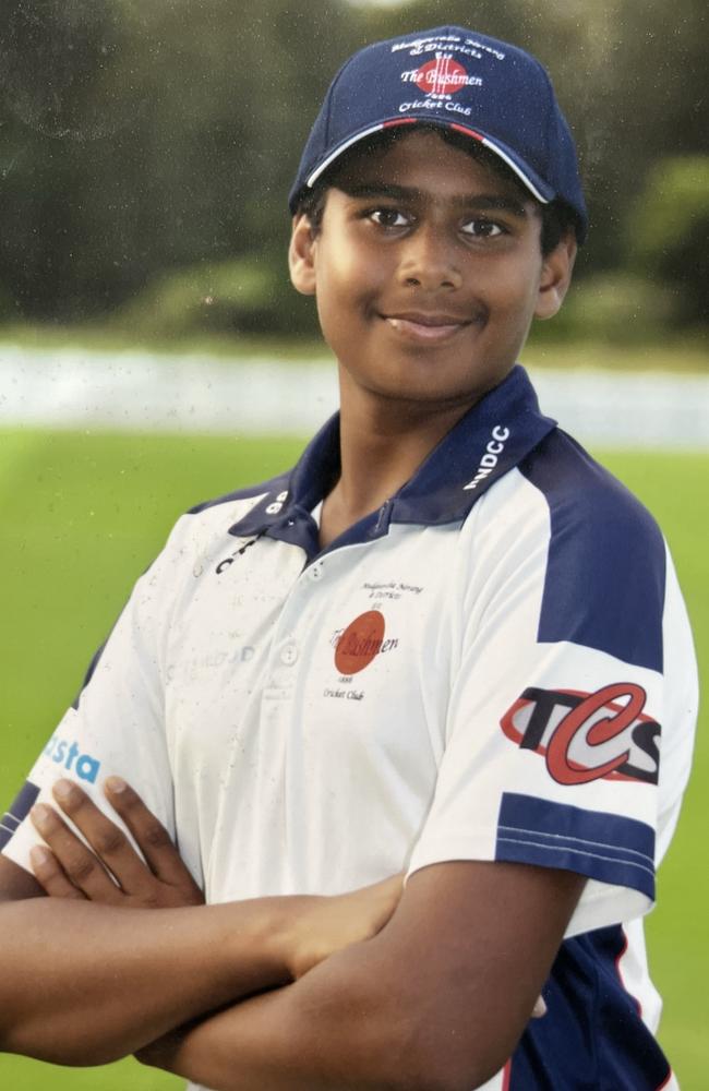 13-15 years boys South Coast cricket team 2024. Pictured: Mohit Ratnala