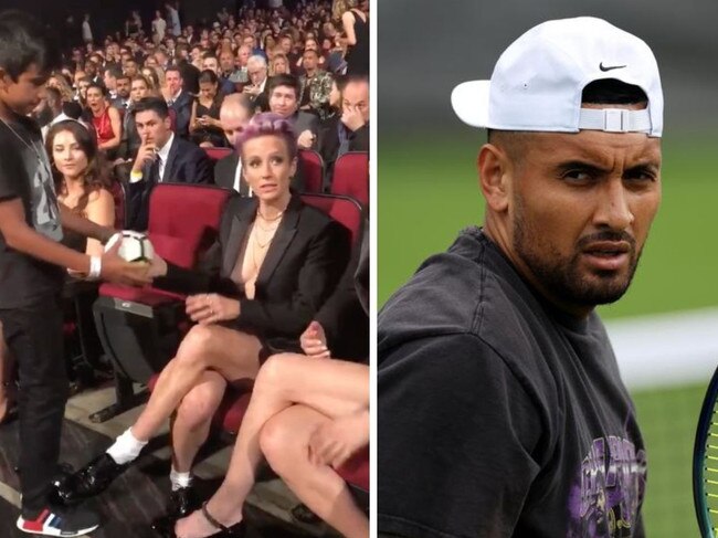 Megan Rapinoe has been criticised by Nick Kyrgios and Piers Morgan.