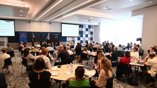 Attendees at the Space Centre Australia workshop at Cairns Regional Council's Spence St office in April, 2023. Mr Palmer said the SCA project would not be affected by the liquidation of his other company, Palm Branch Group. Picture: Isaac McCarthy