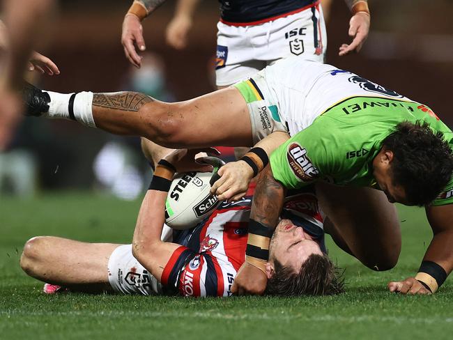 Things got a bit heated and then Josh Papalii made the Roosters really hurt.