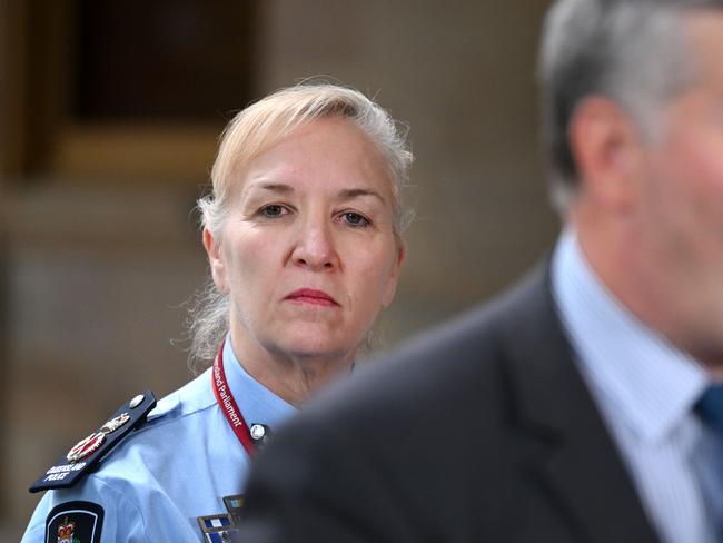 Queensland Police Commissioner Katarina Carroll is facing mounting pressure despite being backed by Police Minister Mark Ryan. Picture: Dan Peled