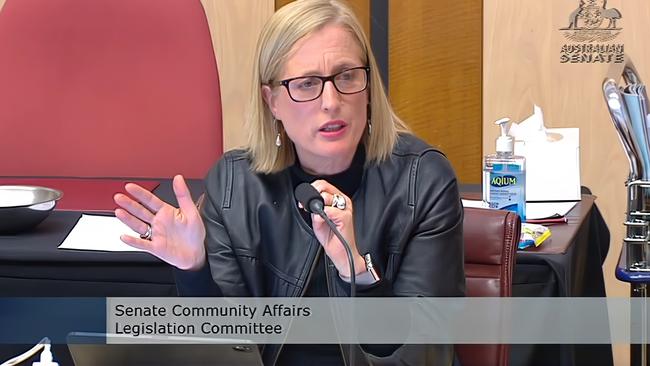 Senate committee proceedings in June 2021 where Senator Katy Gallagher put questions to Linda Reynolds.