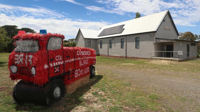 Red Rock Hay Bale Trail, Christmas display, Cororooke, celebrating the fire brigades’ 80 years of service. Picture: Yuri Kouzmin.