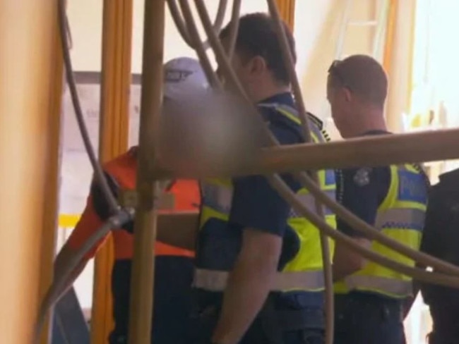 An arrest rocked the contestants on The Block. Picture: Channel 9