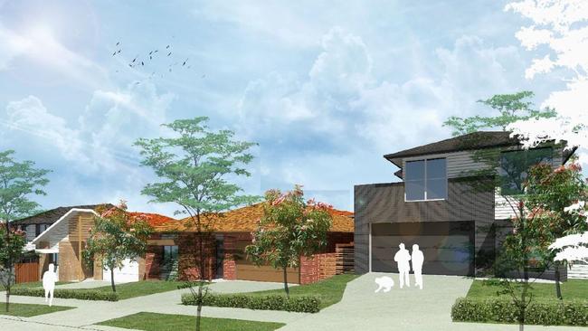 Proposed development looking east from Nikko Road.