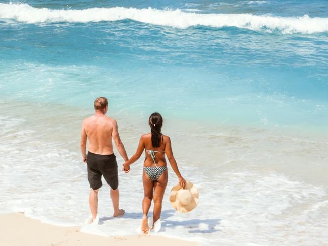 Adult couple at Atuh beach, Nusa Penida, Bali, Indonesia