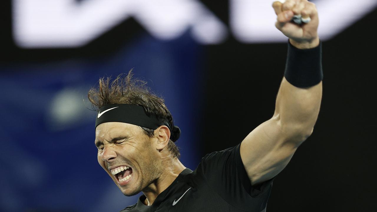 Former world No.1 Rafael Nadal celebrates winning the Melbourne Summer Set title on Sunday night. Picture: Getty Images