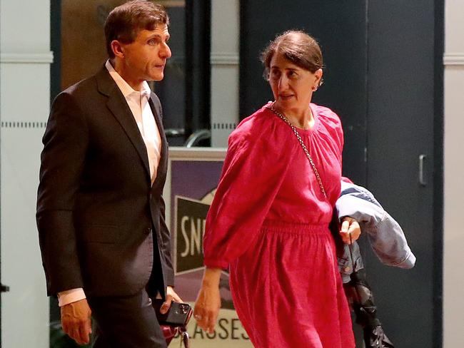 Former premier Gladys Berejiklian with her partner Arthur Moses. Picture: Toby Zerna