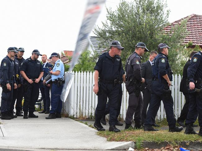 Police from the NSW Public Order and Riot squad arrive at the scene. Picture: AAP Image/Dean Lewins