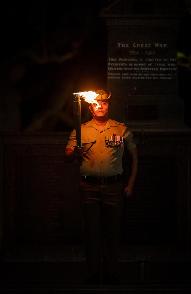 109 years after the Gallipoli landings, Territorians gather in Darwin City to reflect on Anzac Day. Picture: Pema Tamang Pakhrin