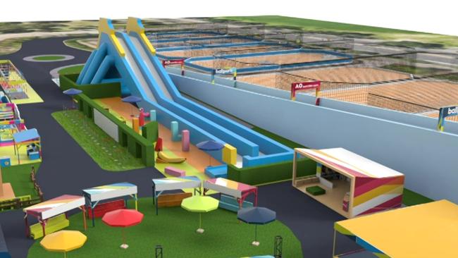 An artist’s image of the Kids Ball Park and water play area for the 2019 Australian Open.