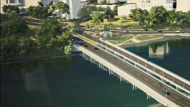 Artist impressions of the Gold Coast City Council's Isle of Capri Bridge duplication. Source: Gold Coast City Council