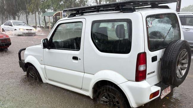 Floodwaters on Charles Street in Heatley, Townsville, on Friday afternoon. Picture: Jami Roberts