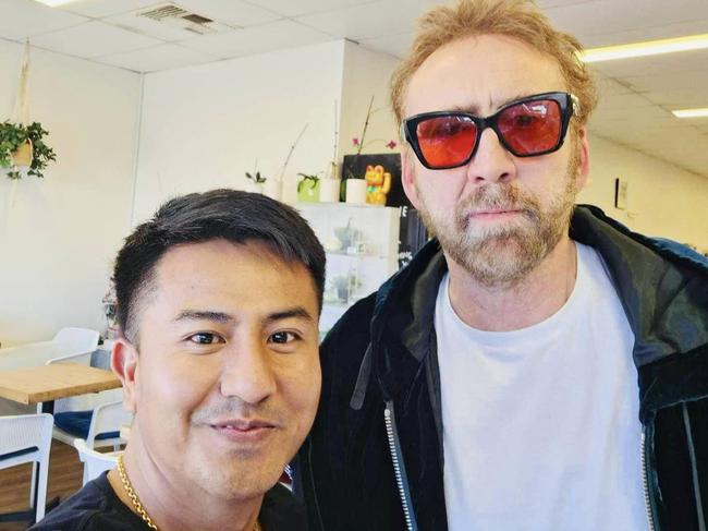 Cage delighted staff at the Asian grocery store. Picture: Food of Asia/Facebook