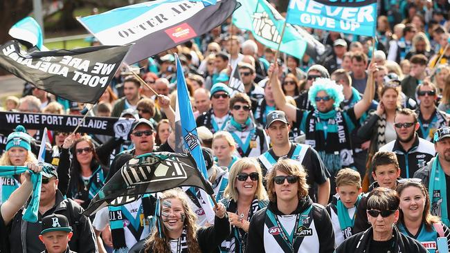 Port Adelaide crowds reached almost unprecedented levels this season.