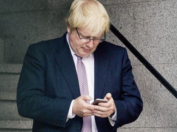 Boris Johnson has been receiving text messages from Scott Morrison. Picture: Supplied