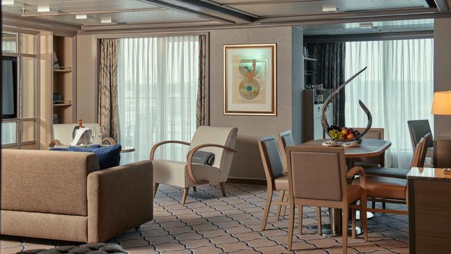 The owner’s suite on Silversea’s Silver Moon. Picture: Lauren Bamford