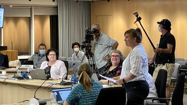 Greens councillor Mithra Cox speaking to her motion about Wollongong reaffirming its nuclear free zone status. Picture: Dylan Arvela