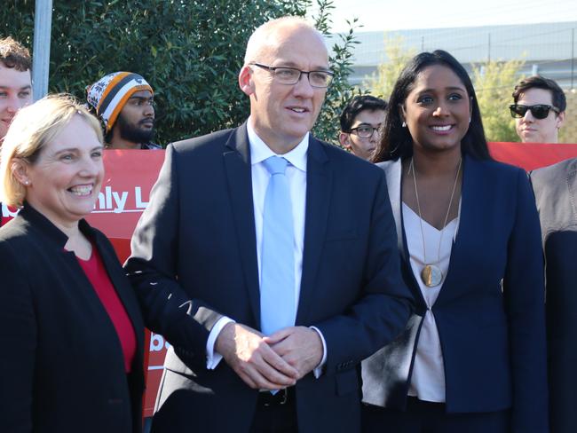 Opposition Leader Luke Foley (centre) has floated the idea of new gun laws in the wake of the tragedy.