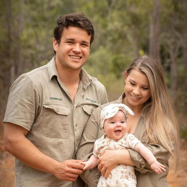 Chandler Powell and Bindi Irwin with their daughter Grace Irwin-Powell. Picture: Instagram