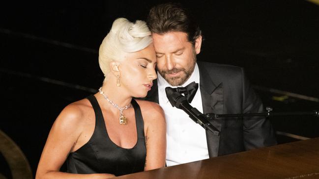 Rumours were fuelled by Lady Gaga and Bradley Cooper’s closeness during the performance but remember, they’re actors. Picture: Ed Herrera/Getty Images