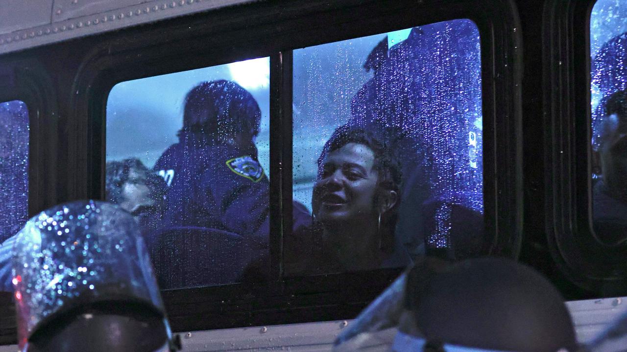One of the arrested students. Picture: CHARLY TRIBALLEAU / AFP