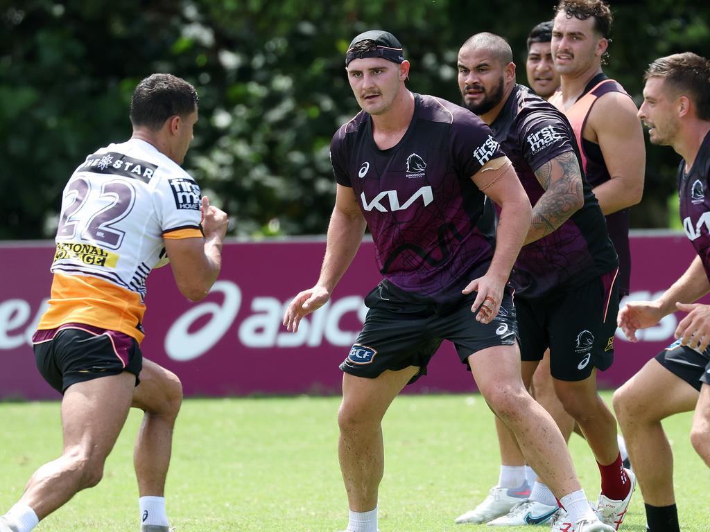 Fletcher Baker, Brisbane Broncos training, Red Hill. Picture: Liam Kidston