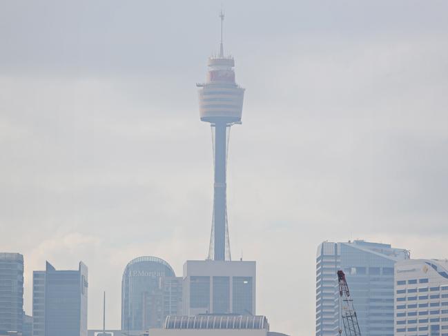 Smoke haze hung over Sydney city last month as well. Picture: Adam Yip