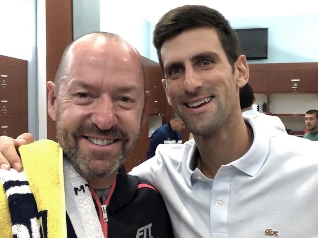 Craig O'Shannessy (L) works as chief strategist for men’s world number one Novak Djokovic. Picture: AAP Image